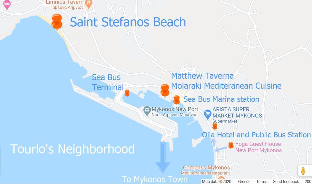 Sunny Guest House New Port Mykonos Тоурлос Экстерьер фото